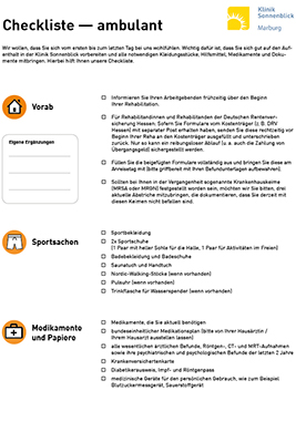 Checkliste - ambulant Checkliste - ambulant